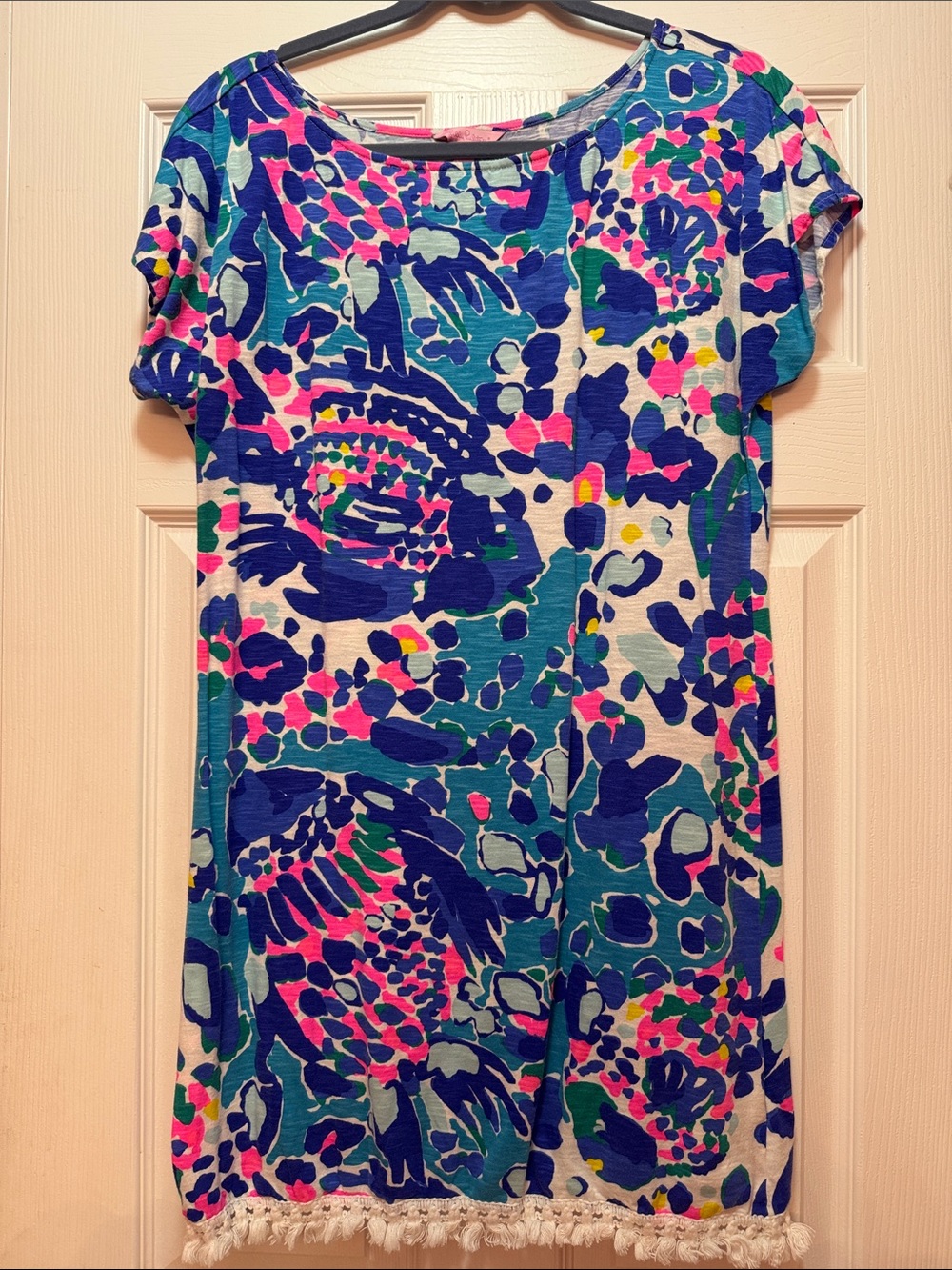 Lilly Pulitzer Multicolor Floral-Print Shift Dress — Blue, Pink, Green, Yellow